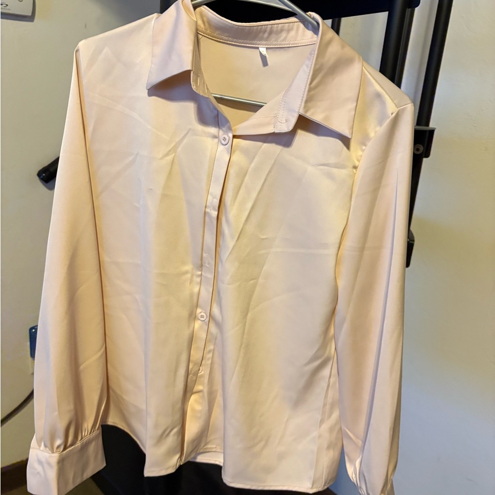 Cream Button-Up Blouse
